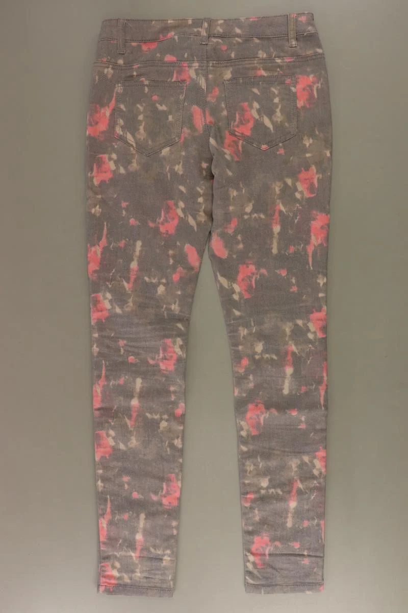 Pieces Five-Pocket-Hose Gr. XS/s mit Blumenmuster grau aus Baumwolle - Image 2