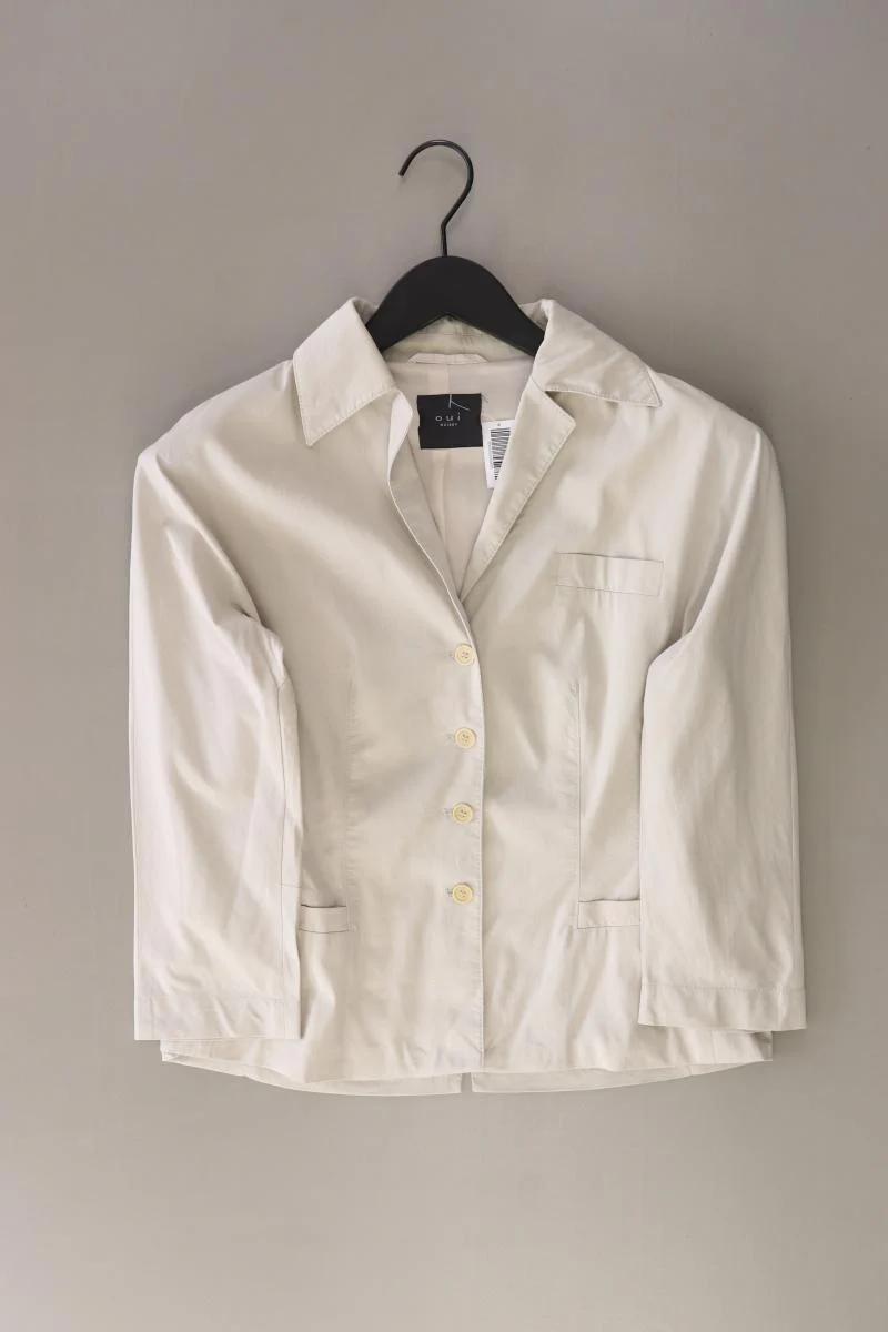 Oui Classic Blazer Gr. 36 creme aus Baumwolle