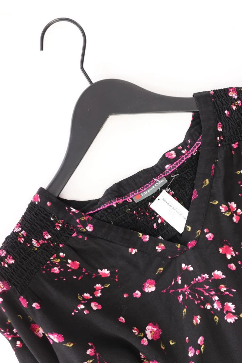 Street One Classic Bluse Gr. 36 mit Blumenmuster 3/4 Ärmel schwarz aus Viskose - Image 3