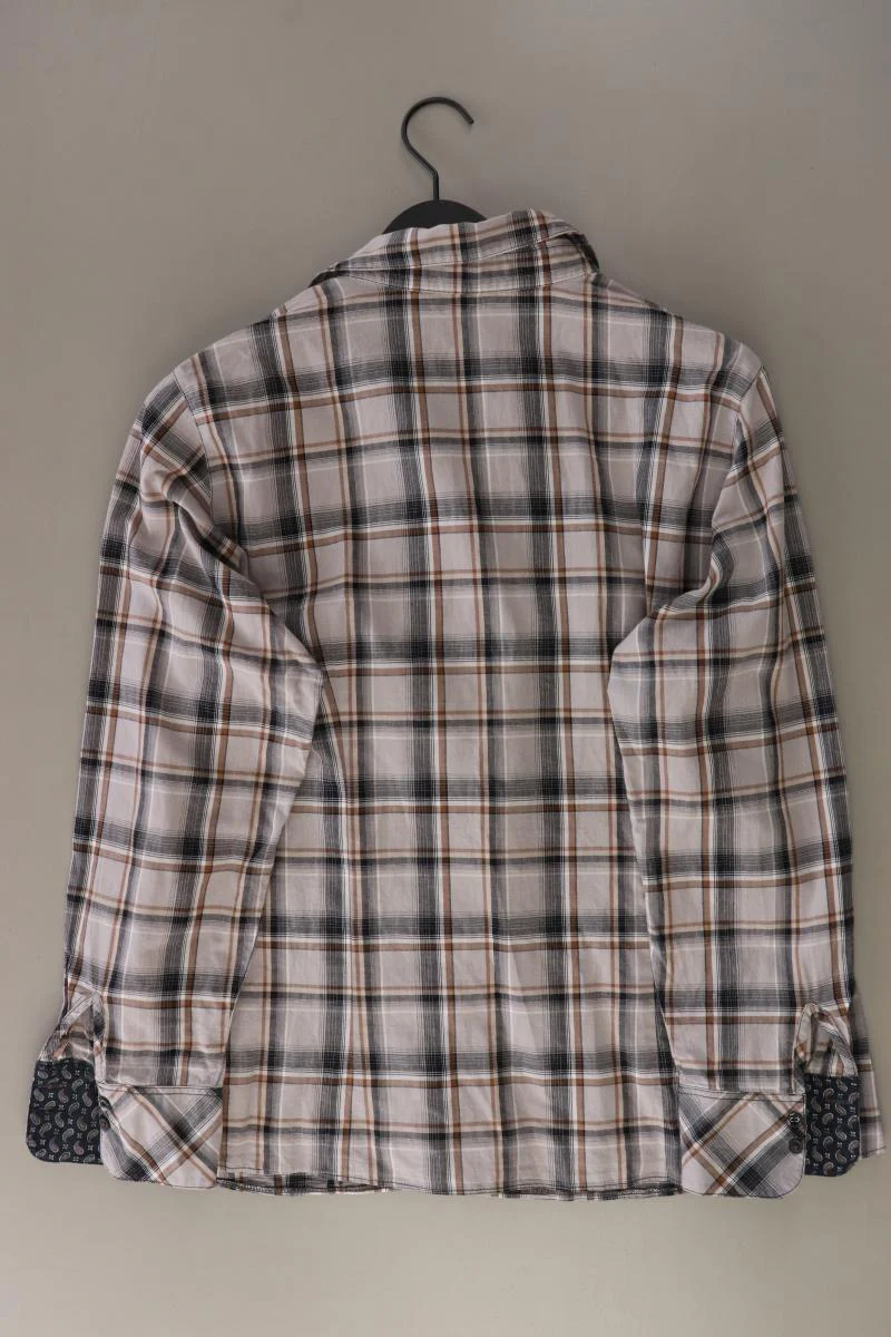 Taifun Rüschenbluse Gr. 46 kariert Langarm braun aus Baumwolle - Image 2