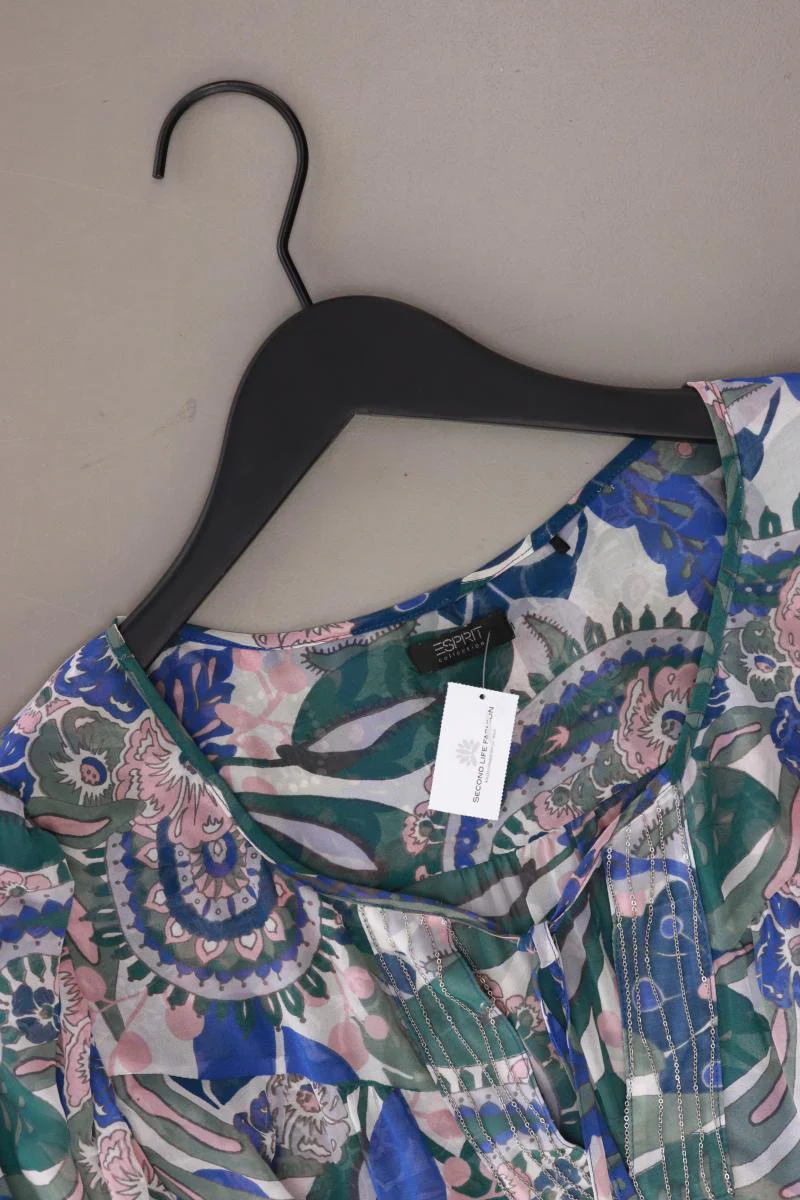 Esprit Schluppenbluse Gr. 36 mit Blumenmuster 3/4 Ärmel blau aus Polyester - Image 3