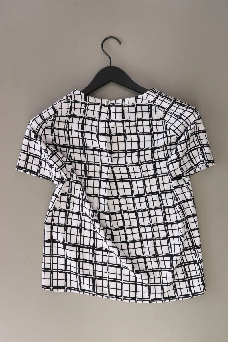 H&M Kurzarmbluse Gr. 34 geometrisches Muster neuwertig weiß aus Polyester - Image 2