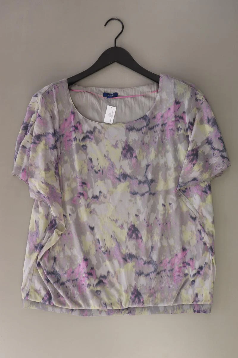 Tom Tailor Kurzarmbluse Gr. XXXL mit Batikmuster lila aus Polyamid