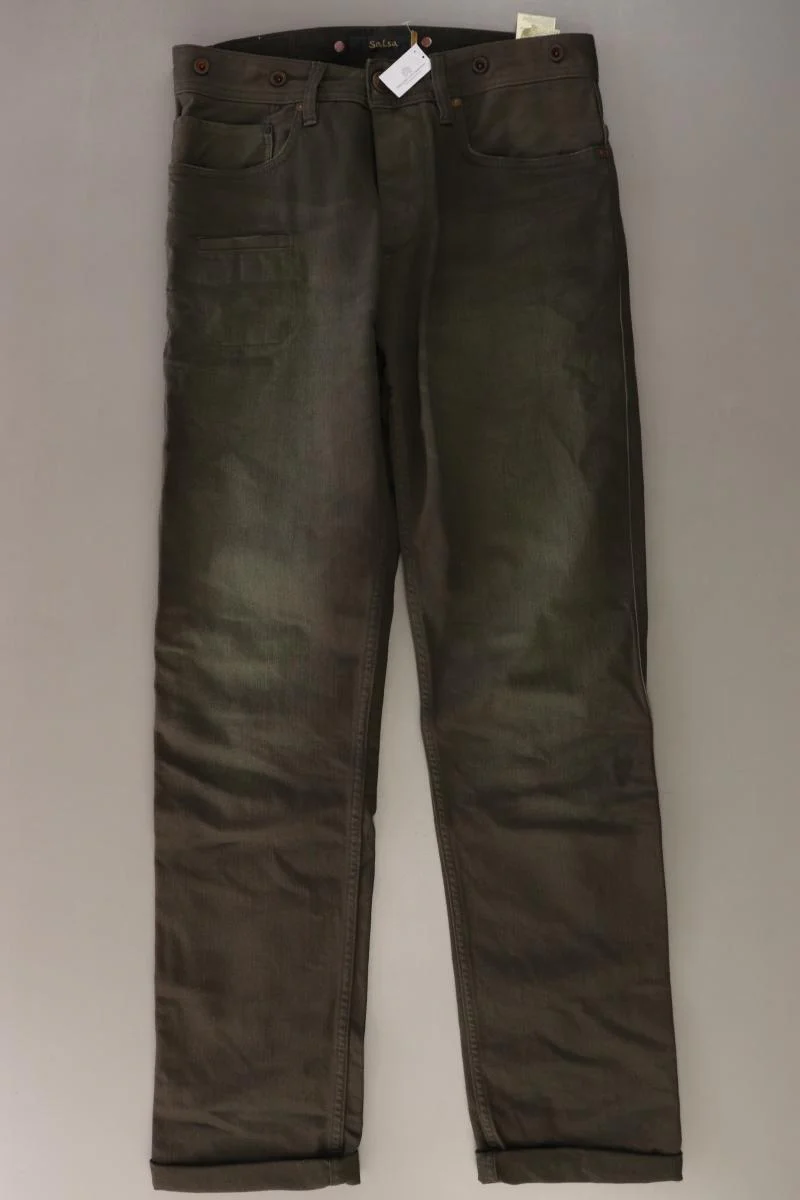 Salsa Five-Pocket-Hose für Herren Gr. w28/L32 olivgrün aus Baumwolle