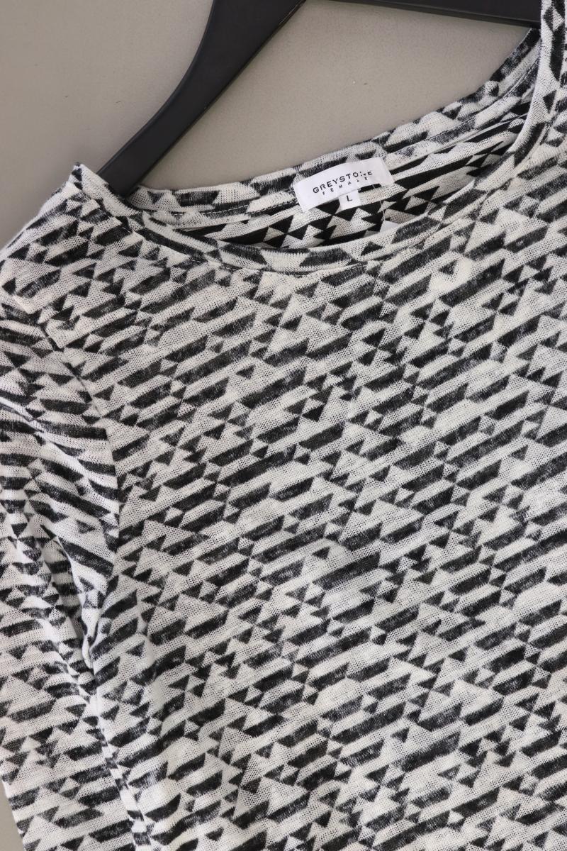 Greystone Strickshirt Gr. L geometrisches Muster Langarm grau aus Polyester - Image 4