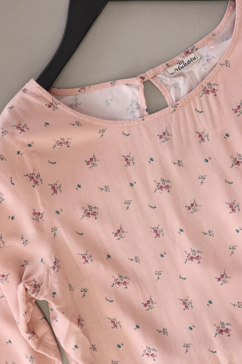 Multiblu Bluse Gr. 38 mit Blumenmuster 3/4 Ärmel rosa aus Viskose - Image 4