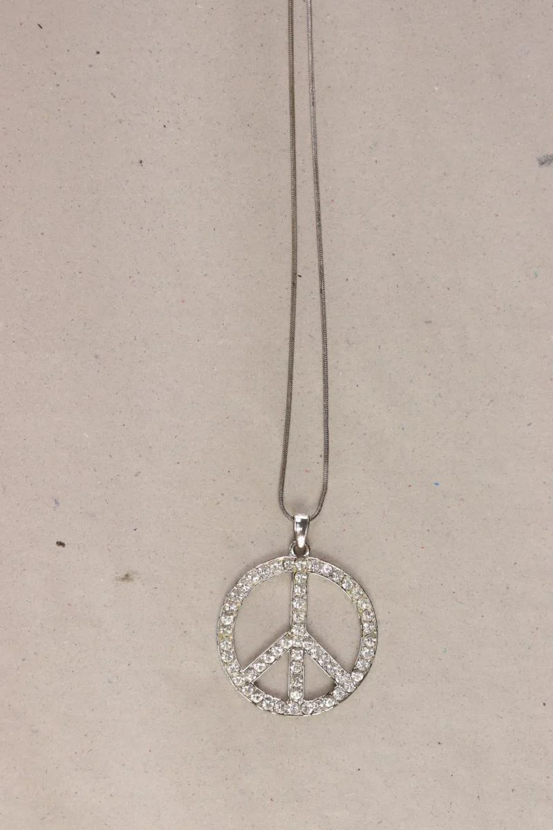 Halskette Peace Anhänger silber