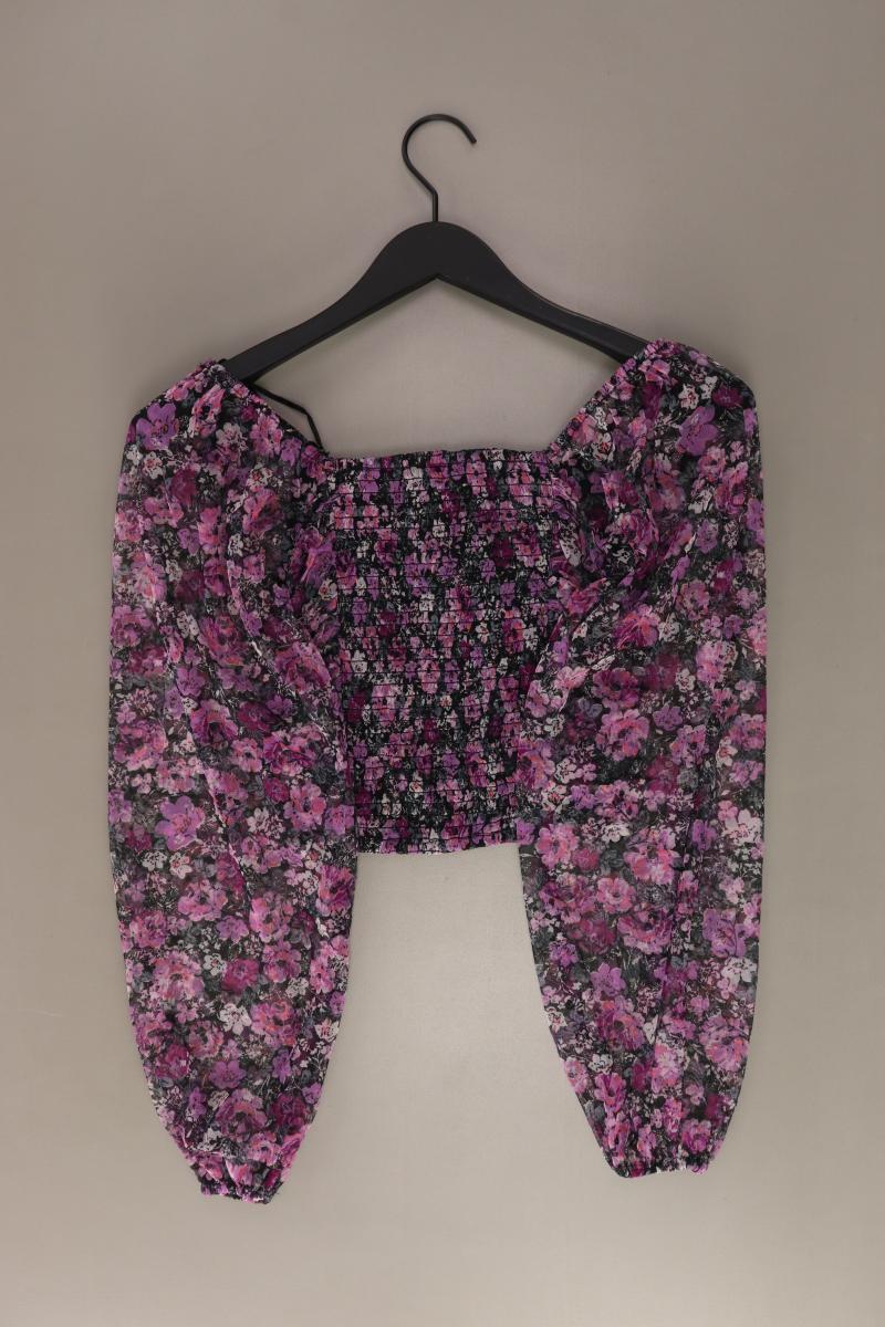 C&A Crop Top Gr. 34 mit Blumenmuster Langarm lila aus Polyester - Image 3