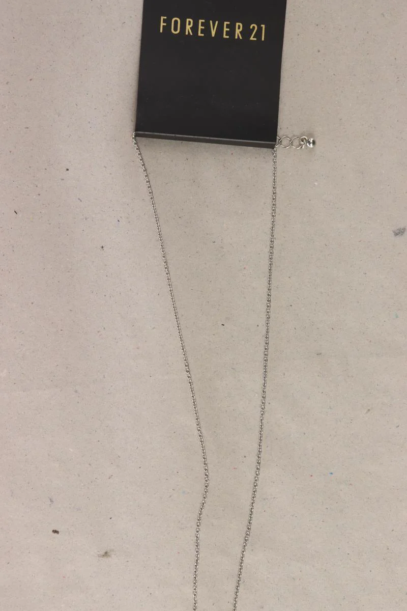 forever 21 Halskette mit Schleifenanhänge neu mit Etikett silber - Image 2