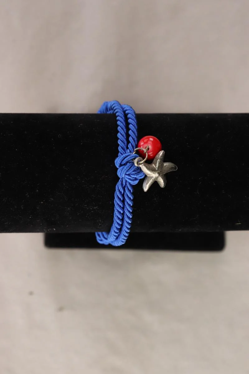 Armband mit Seesternanhänger blau