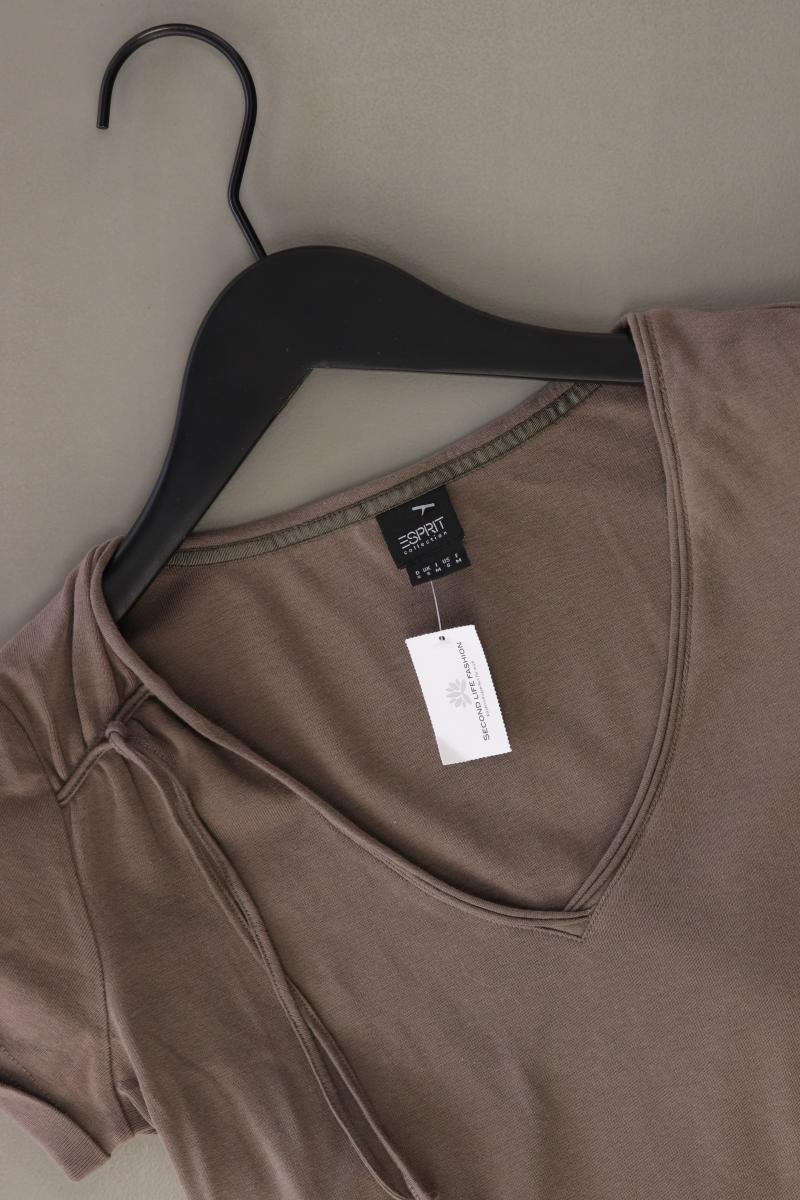 Esprit Collection Shirt mit V-Ausschnitt Gr. S Kurzarm braun aus Baumwolle - Image 3