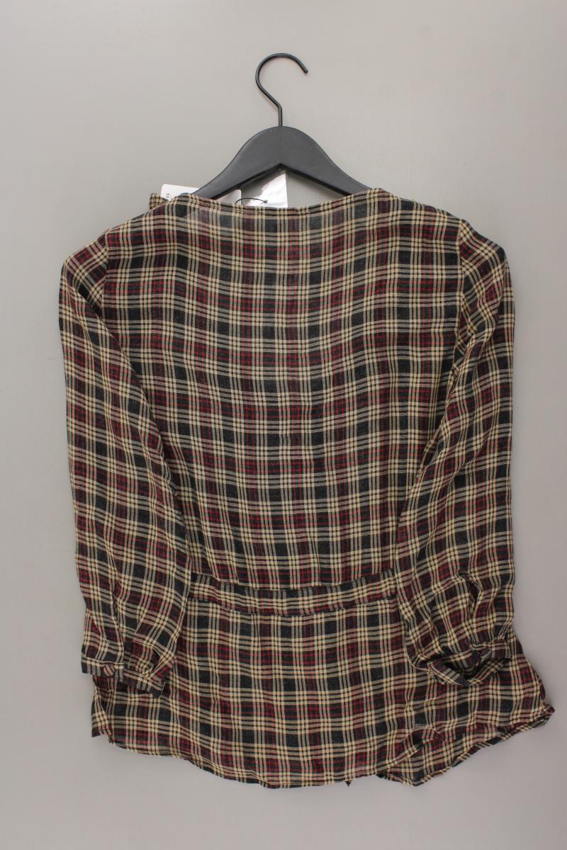 Mango Rüschenbluse Gr. XS kariert neu mit Etikett 3/4 Ärmel braun aus Viskose - Image 4