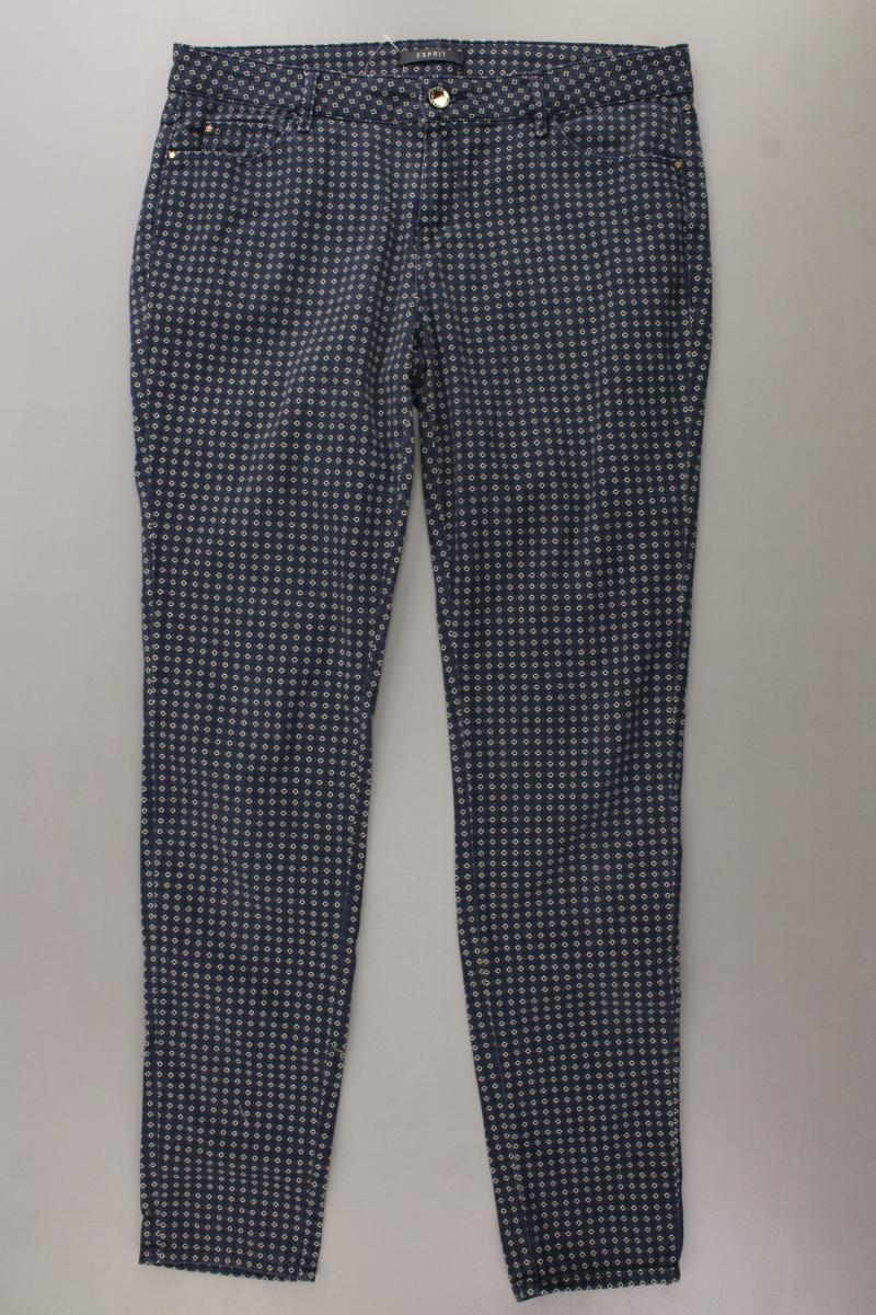 Esprit Five-Pocket-Hose Gr. 40 geometrisches Muster blau aus Baumwolle
