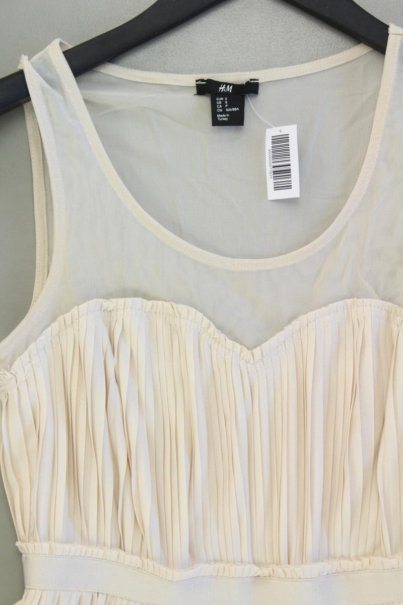 H&M Plisséekleid Gr. S Ärmellos creme aus Polyester - Image 2