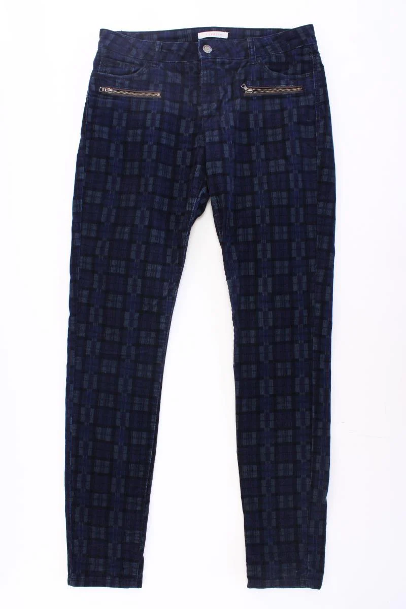 Esprit Hose Gr. 40 kariert blau aus Baumwolle