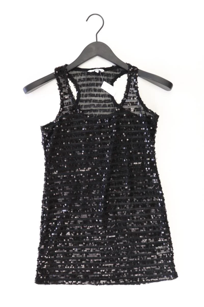 New Look Trägertop Gr. UK 12 (M) mit Pailletten schwarz aus Polyester