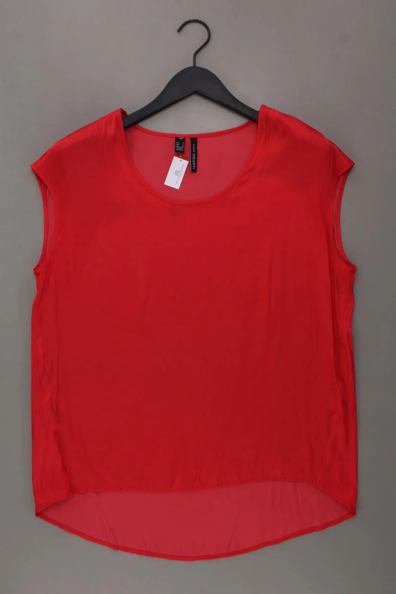 Mango Kurzarmbluse Gr. S rot aus Polyester