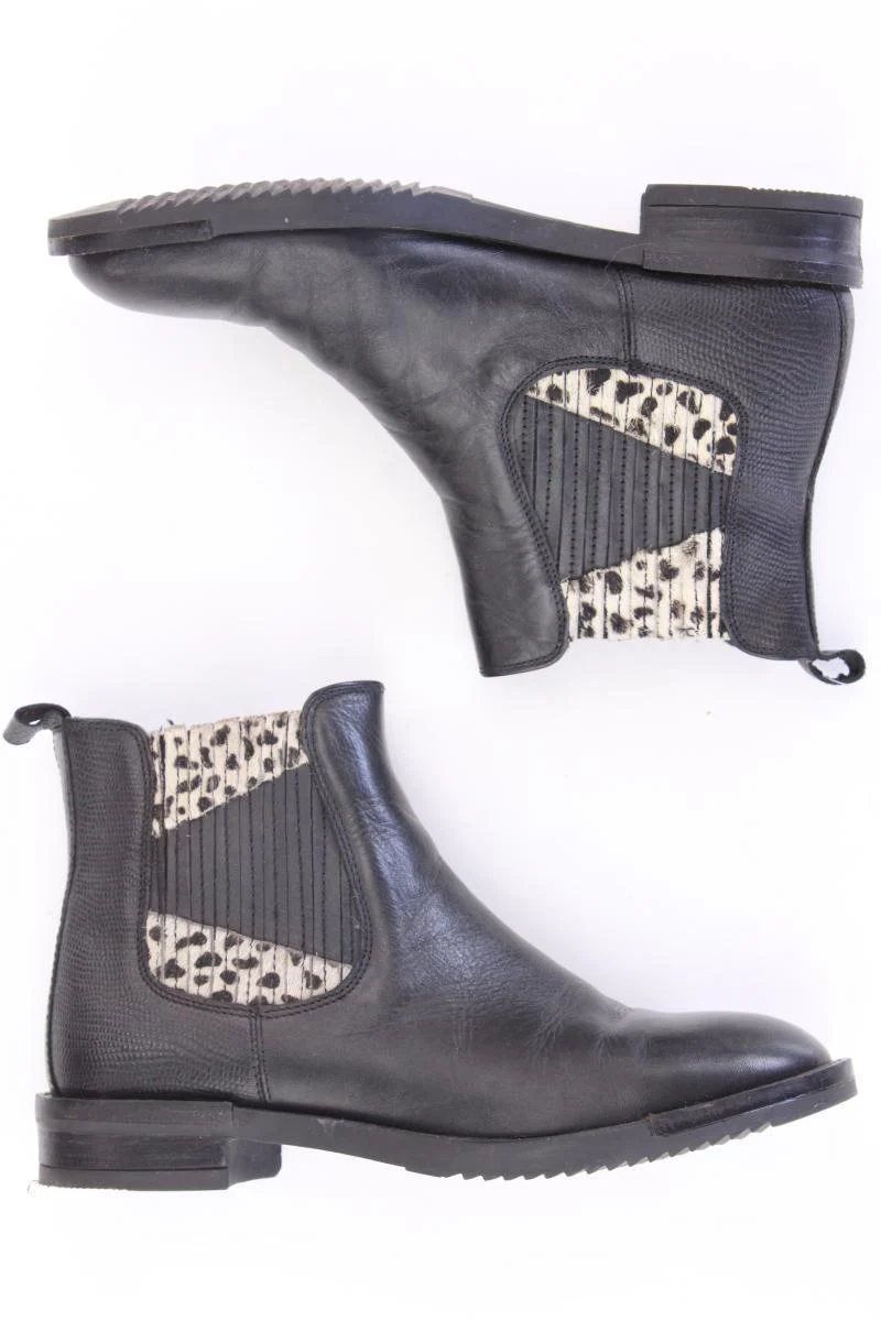 Café Noir Stiefeletten Gr. 37 schwarz aus Leder - Image 2
