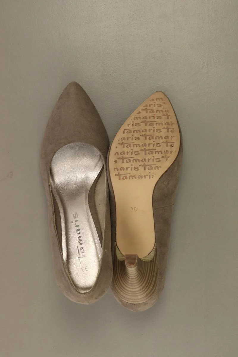 Tamaris Pumps Gr. 38 grau aus Leder - Image 4