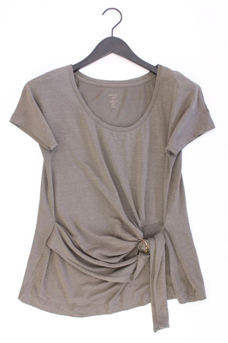 Marc Cain T-Shirt Gr. 38 Kurzarm olivgrün aus Leinen