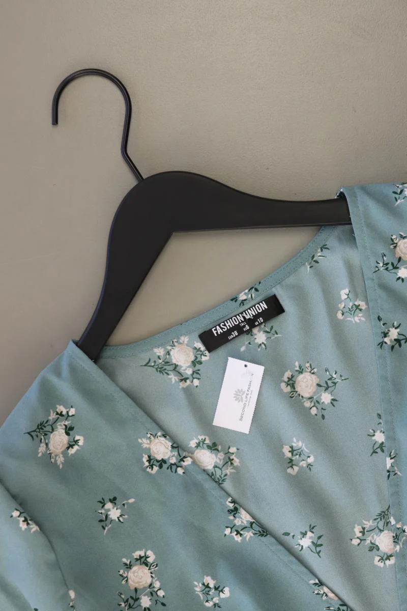 Fashion Union Bluse Gr. 38 mit Blumenmuster Langarm blau aus Polyester - Image 3