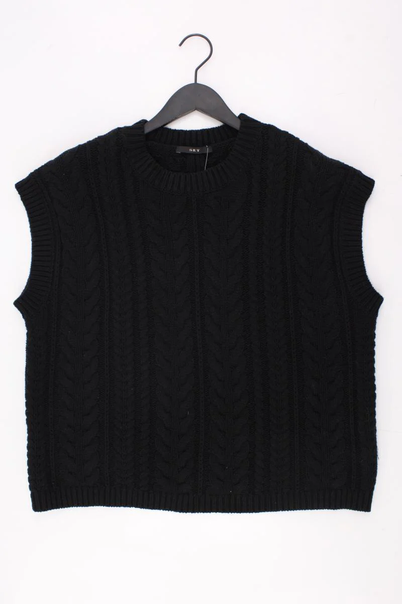 Set Strickshirt Gr. 38 Kurzarm schwarz aus Baumwolle