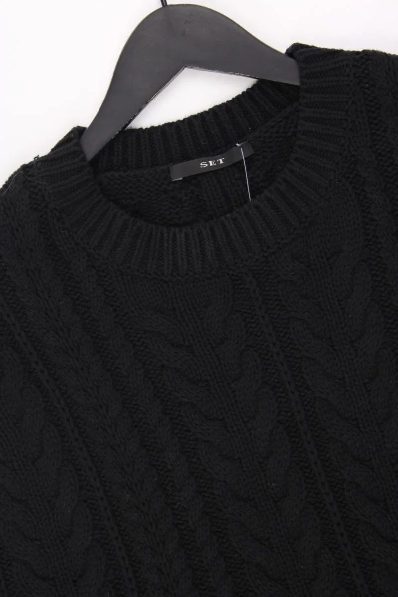 Set Strickshirt Gr. 38 Kurzarm schwarz aus Baumwolle - Image 2