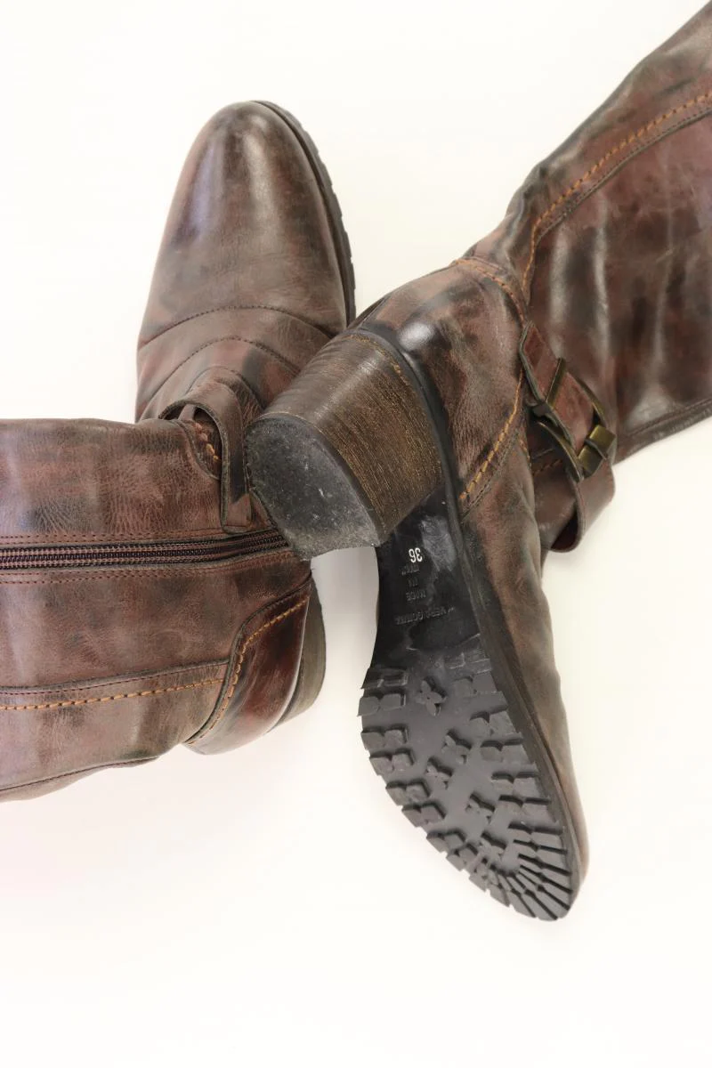 MILANO High-Heel Stiefel Gr. 36 braun aus Leder - Image 4