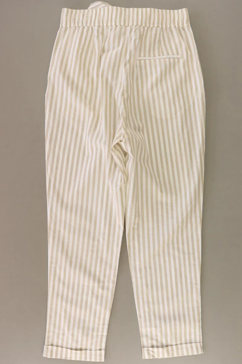 Zara Hose Gr. XS gestreift mit Gürtel creme aus Baumwolle - Image 2