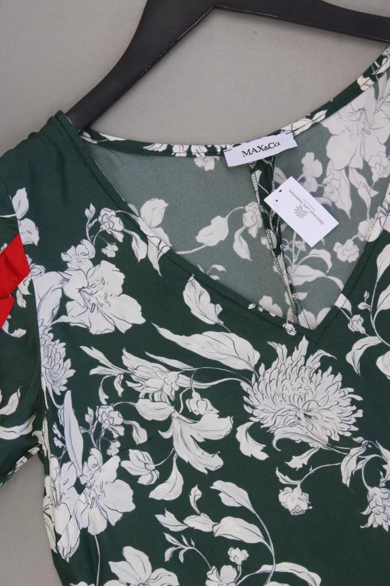 MaxCo. Kurzarmkleid Gr. 38 mit Blumenmuster grün aus Viskose - Image 2