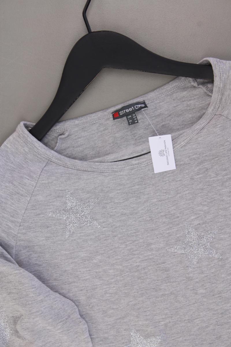 Street One Shirt mit Sternenmuster Gr. 36 neuwertig 3/4 Ärmel grau - Image 2