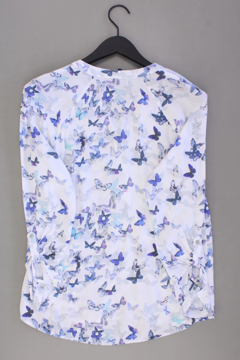 Cecil Bluse mit Schmetterlingmuster Gr. S mit Tierdruck Langarm blau aus Viskose - Image 3