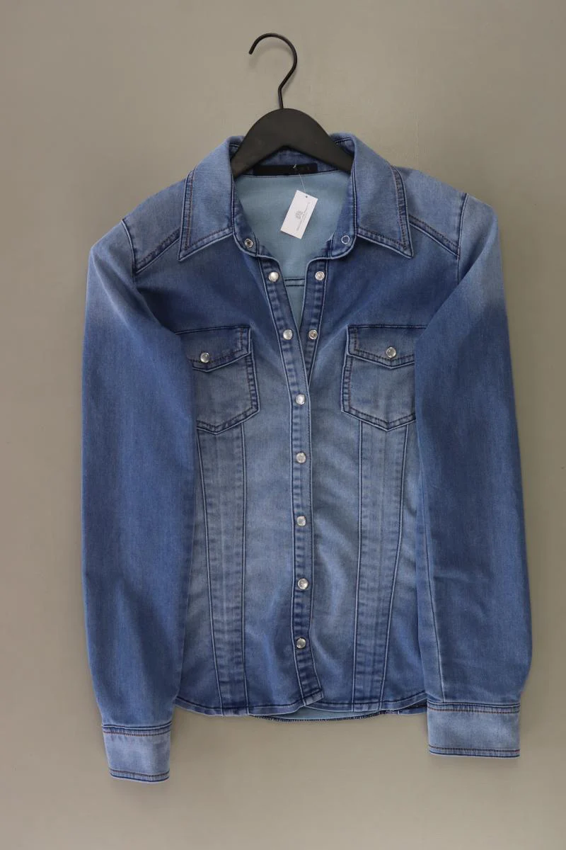 Set Jeansbluse Gr. 34 Langarm blau aus Baumwolle