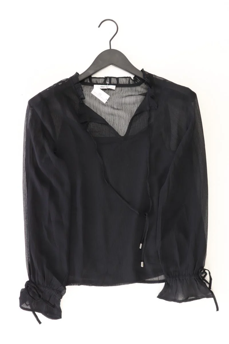 About You Chiffonbluse Gr. 36 Langarm schwarz aus Polyester