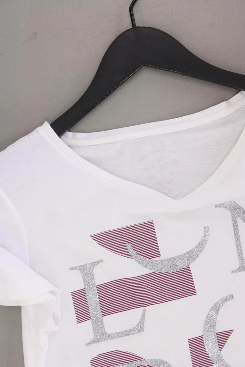 Tom Tailor Printshirt Gr. S Kurzarm weiß aus Baumwolle - Image 2