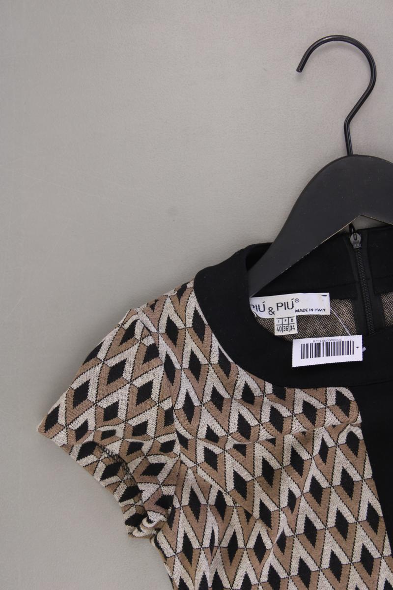 PiuPiu Bleistiftkleid Gr. 34 geometrisches Muster Kurzarm braun aus Viskose - Image 2