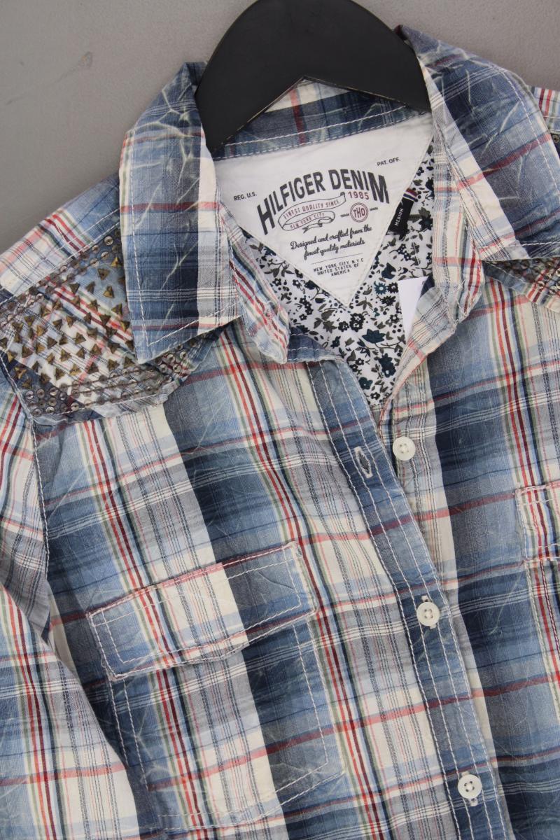 Hilfiger Denim Karobluse Gr. M kariert Langarm mit Nieten blau aus Baumwolle - Image 2