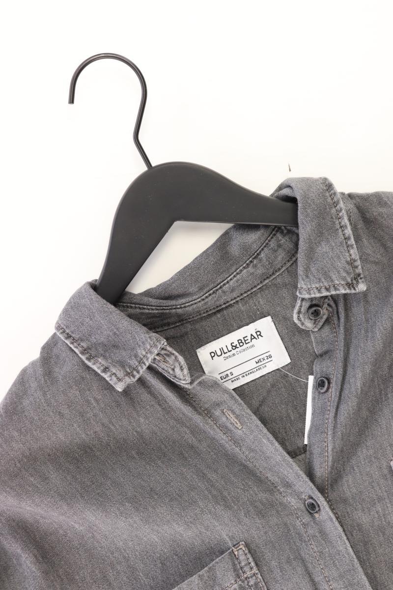 Pull&Bear Jeansbluse Gr. S Langarm grau aus Baumwolle - Image 3