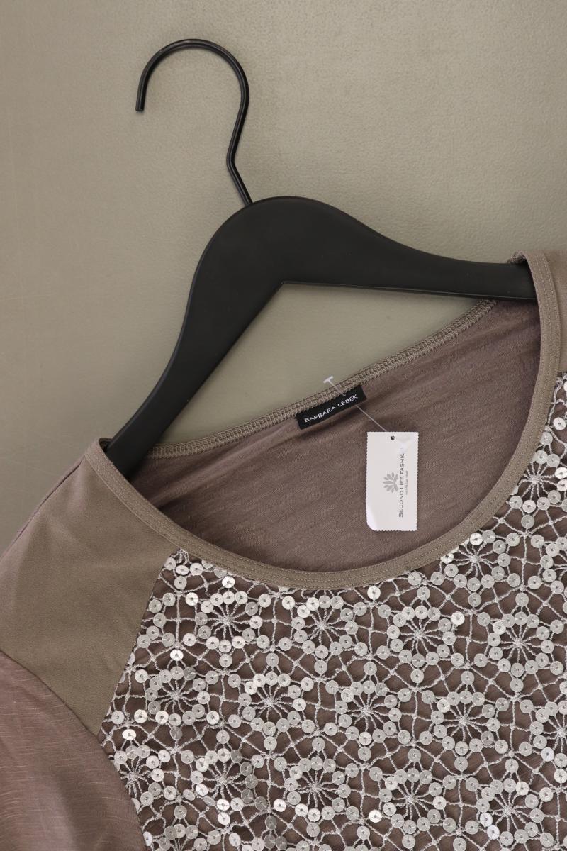 BARBARA LEBEK Longsleeve-Shirt Gr. 42 Langarm mit Pailletten braun - Image 3