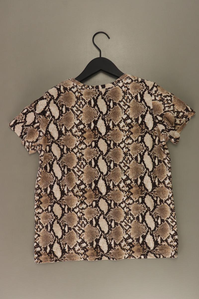 Bershka Printshirt Gr. S mit Tierdruck Kurzarm braun aus Baumwolle - Image 2