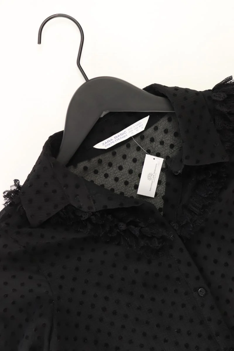 Zara Langarmbluse Gr. XS schwarz aus Polyester - Image 3