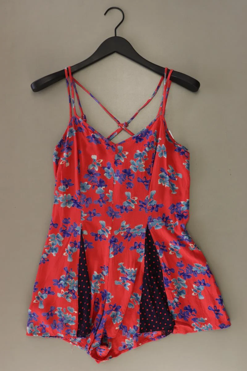 Topshop Playsuit Gr. 40 mit Blumenmuster rot aus Viskose