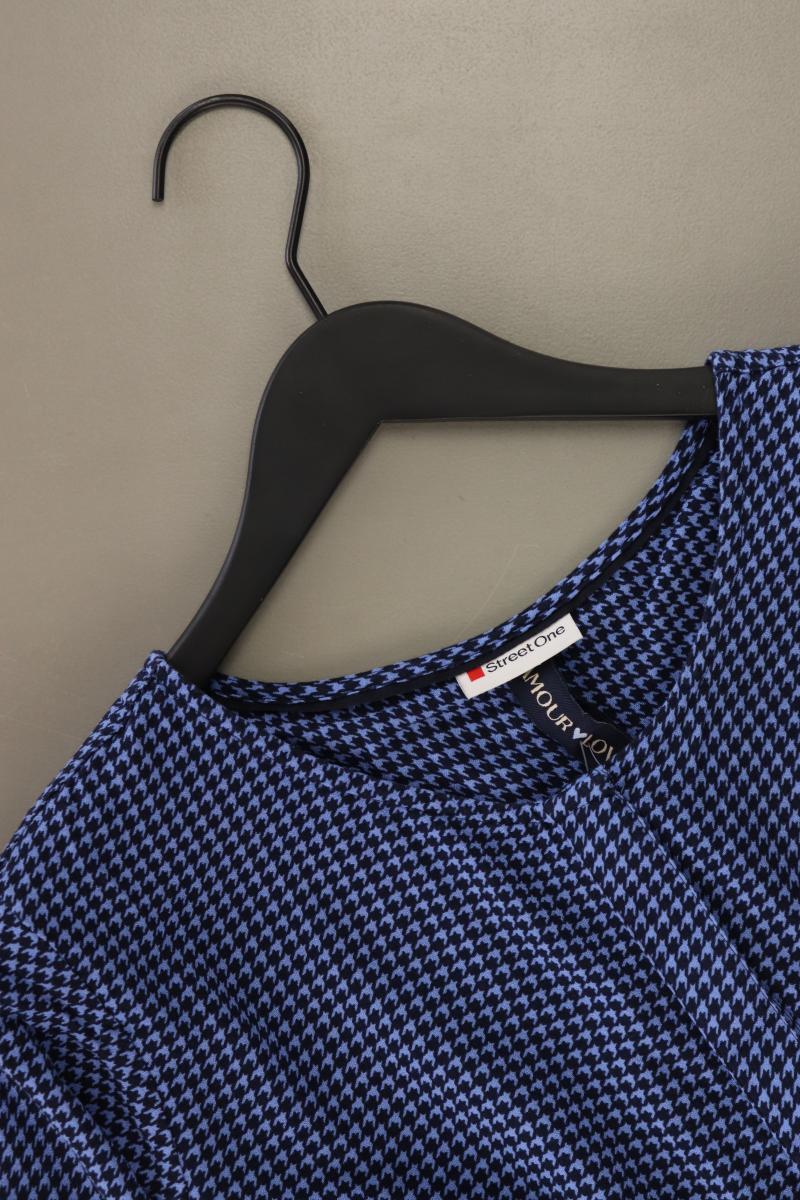 Street One Regular Bluse Gr. 42 hahnentritt neuwertig 3/4 Ärmel blau aus Viskose - Image 3