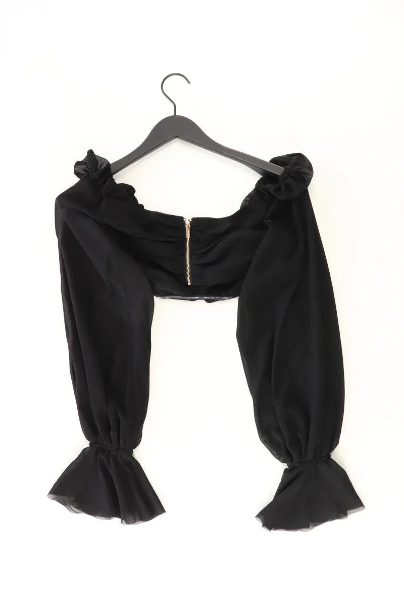 HOUSE OF LONDON Chiffonbluse Gr. M Langarm mit Carmen-Ausschnitt schwarz - Image 2