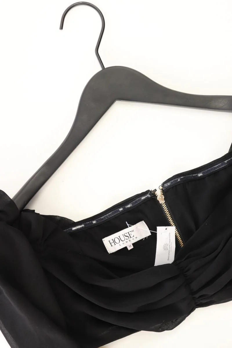 HOUSE OF LONDON Chiffonbluse Gr. M Langarm mit Carmen-Ausschnitt schwarz - Image 3