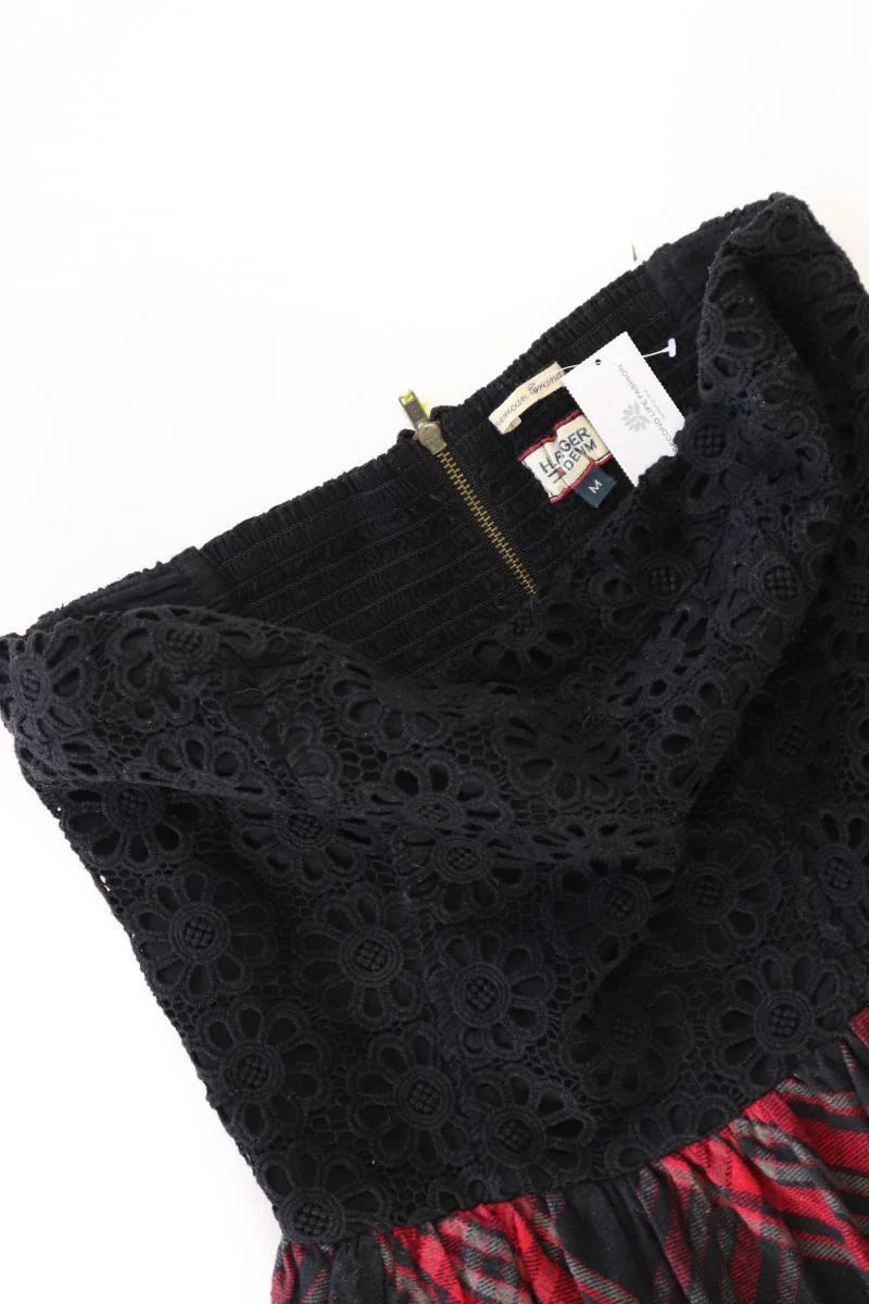 Hilfiger Denim Bandeaukleid Gr. M kariert Ärmellos rot aus Baumwolle - Image 3