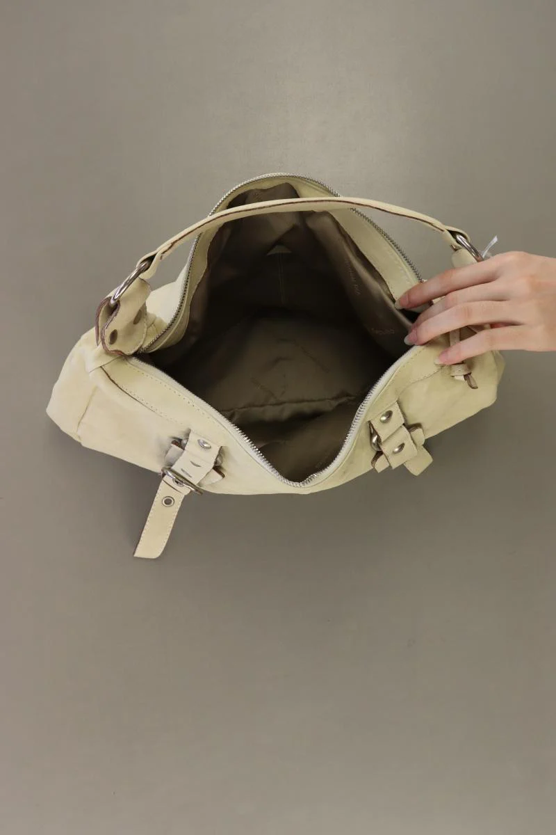 Via Repubblica Schultertasche creme aus Leder - Image 3