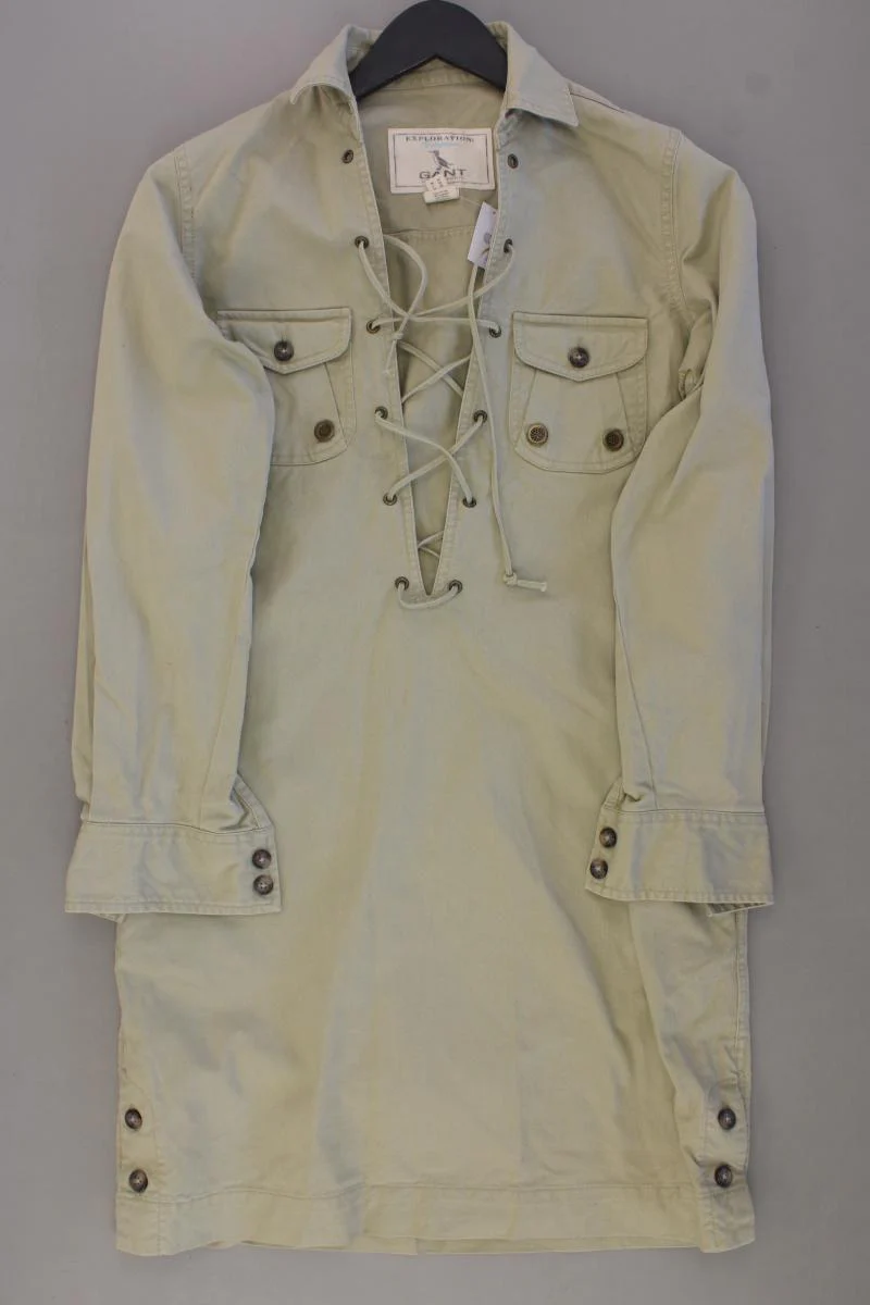 Gant by Michael Bastian Kleid Gr. 34 Langarm olivgrün aus Baumwolle