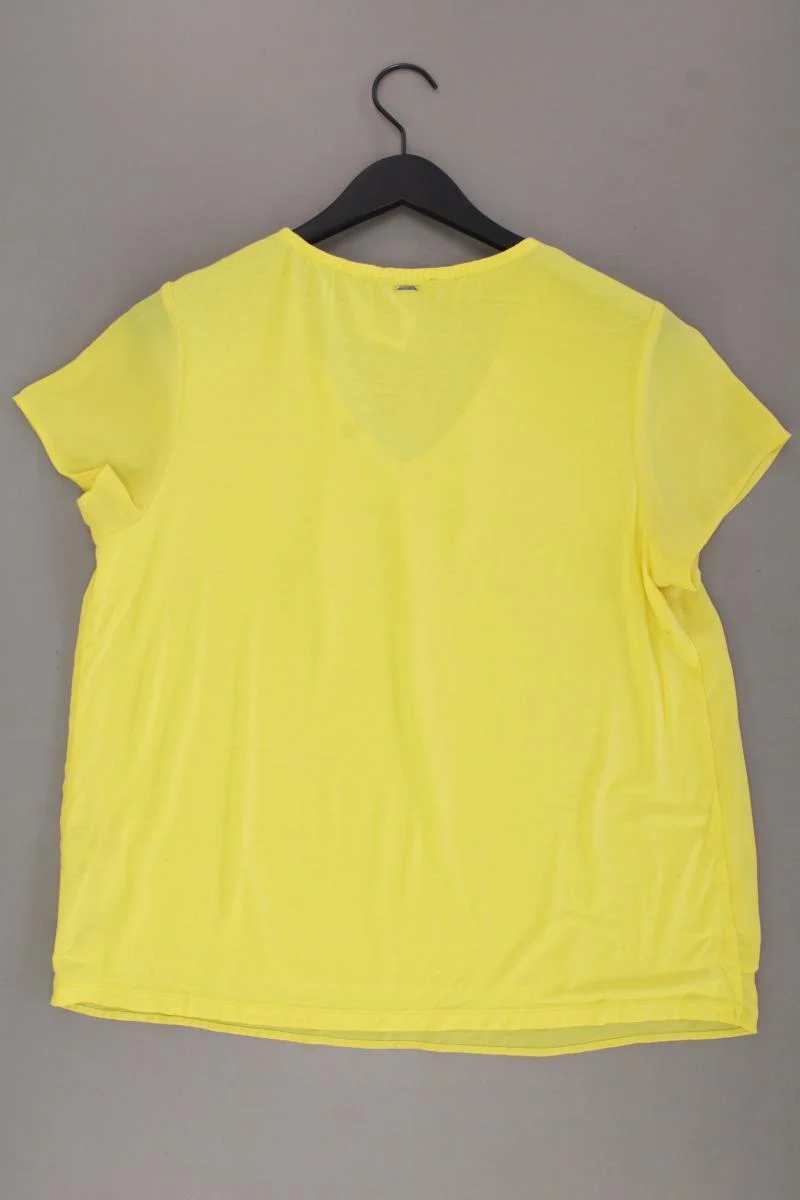 Taifun Chiffonbluse Gr. L neuwertig Kurzarm gelb aus Polyester - Image 3