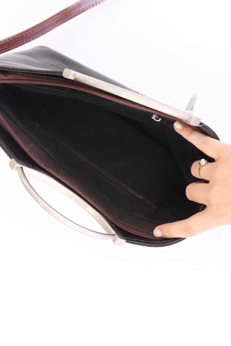 Henkeltasche schwarz aus Leder - Image 3